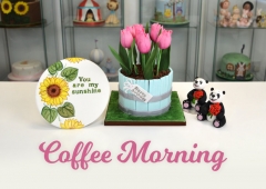 FB Coffee Morning - Panda, Plaque & Tulip Cake